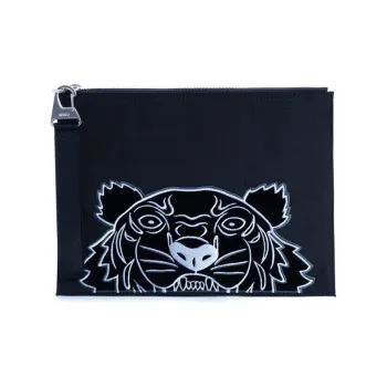 KENZO Nylon Handbag Clutches Regular Unisex Navy