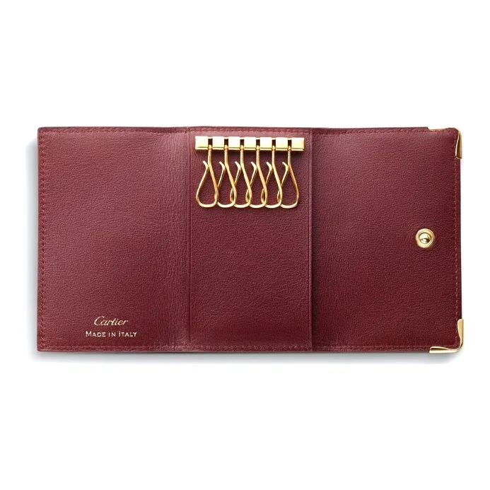 CARTIER Must De Cartier Calfskin Key Pouch Women's Burgundy-1
