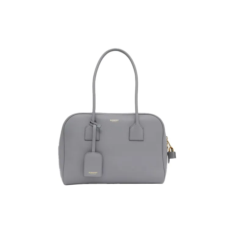Burberry Cube Leather Bowling Bag Cube Bag Handbag Shoulder Bag Women's Cloud Gray-0