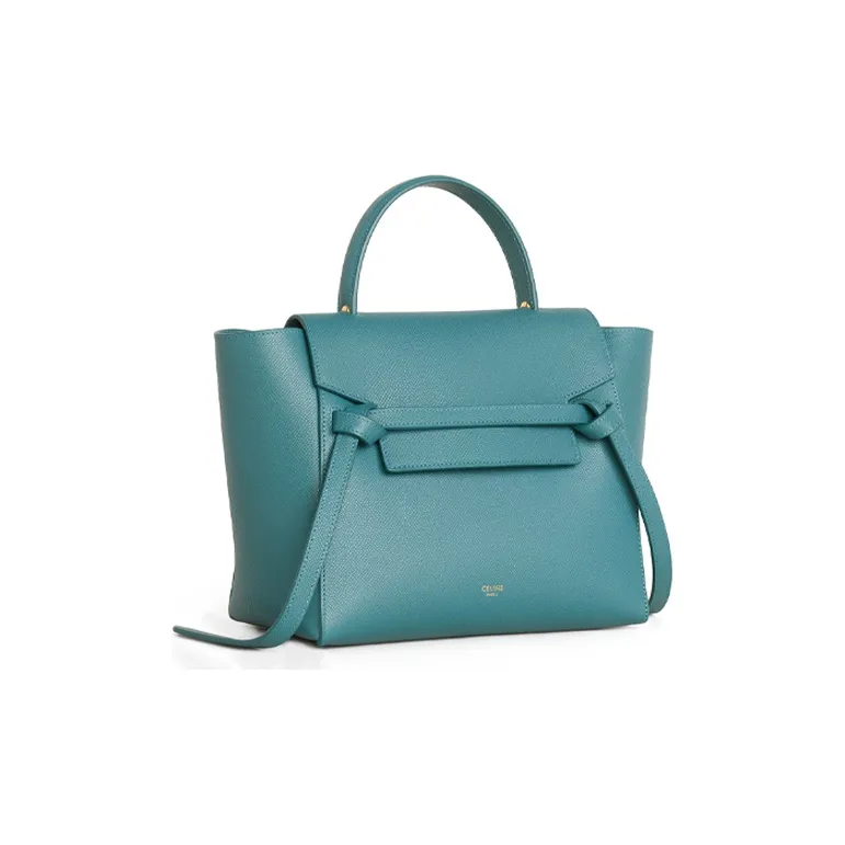 CELINE Belt Cow Leather Shoulder Bag Crossbody Bag Handbag Micro Women's Prussia Blue-1