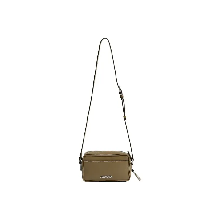 Jacquemus Leather Camera Bag, Small Square Bag, Shoulder Bag, Crossbody Bag Unisex Khaki-1