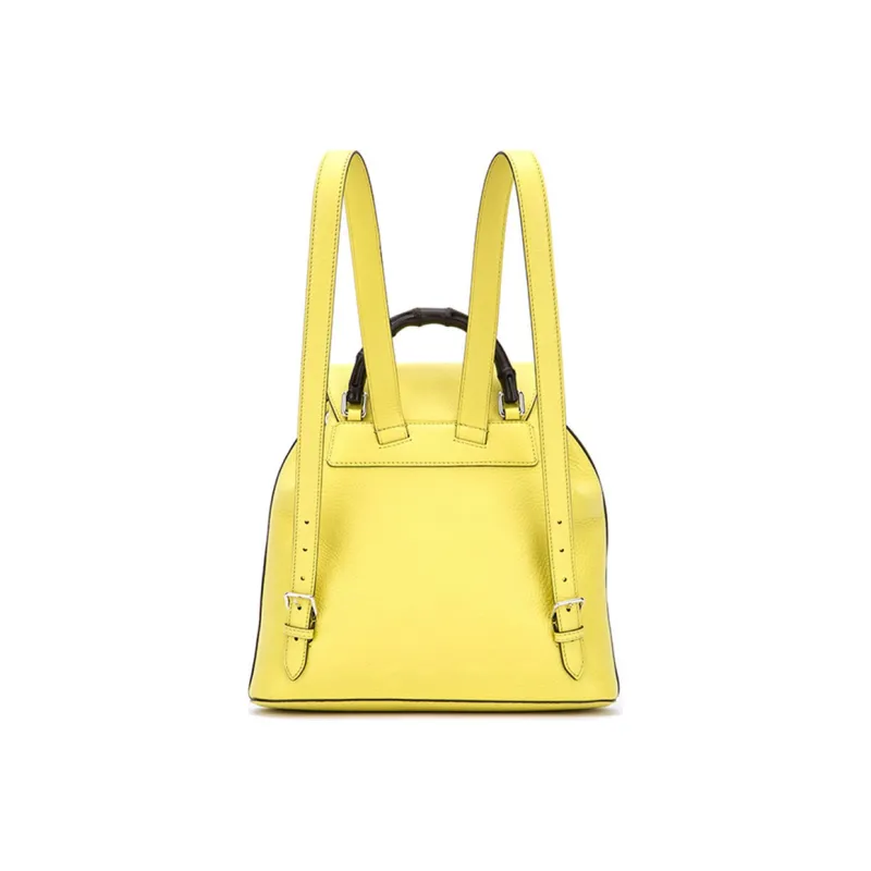 GUCCI Cow Leather Backpack Women's Yellow-2