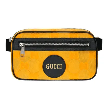GUCCI Nylon With Cow Leather Waist Bag Chest Bag Unisex Yellow/Black