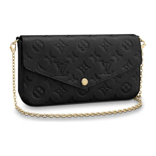 LOUIS VUITTON Pochette Felicie Zippered Insert Monogram Empreinte Noir