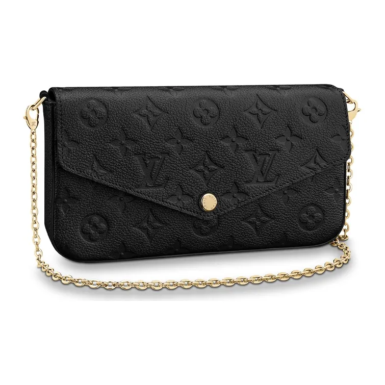 LOUIS VUITTON Pochette Felicie Zippered Insert Monogram Empreinte Noir-0