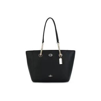 COACH Turnlock Tote Bag Shopping Bag Handbag Shoulder Bags Women's Black