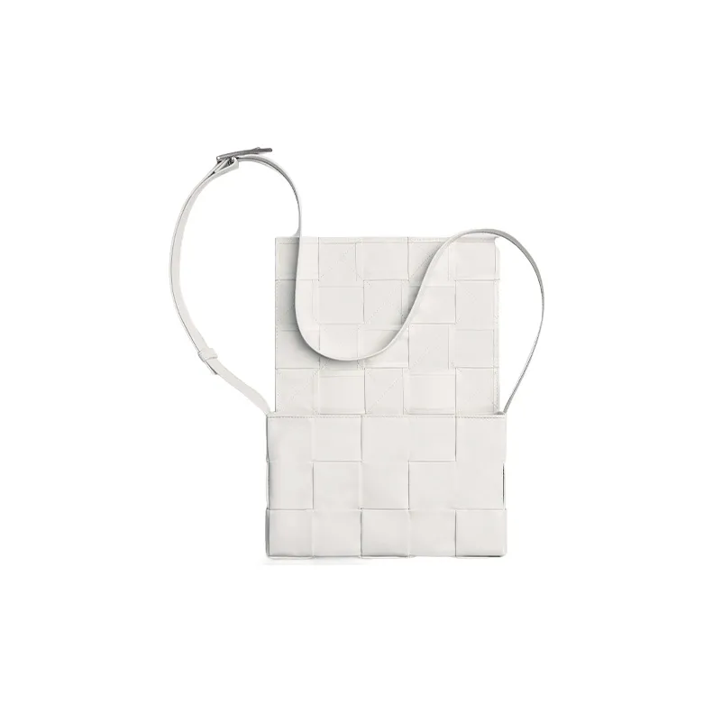 Bottega Veneta CASSETTE Cow Leather Tofu Bag Shoulder Bag Crossbody Bag Clutches Medium Size Unisex White-3