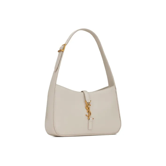 SAINT LAURENT LE5A7 Smooth Calf Leather Shoulder Bag Hobo Bag Handbag Shoulder Bag Women's White-1