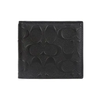 COACH Coin Wallet Leather Coin Purses And Wallets Men's Black