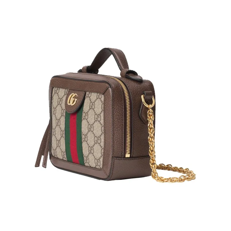 GUCCI Canvas With Leather Camera Bag, Box Bag, Handbag, Shoulder Bag, Crossbody Bag Mini Women's Ebony-2