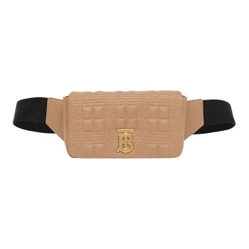 Burberry Leather Fanny Pack Belt Bag Camel