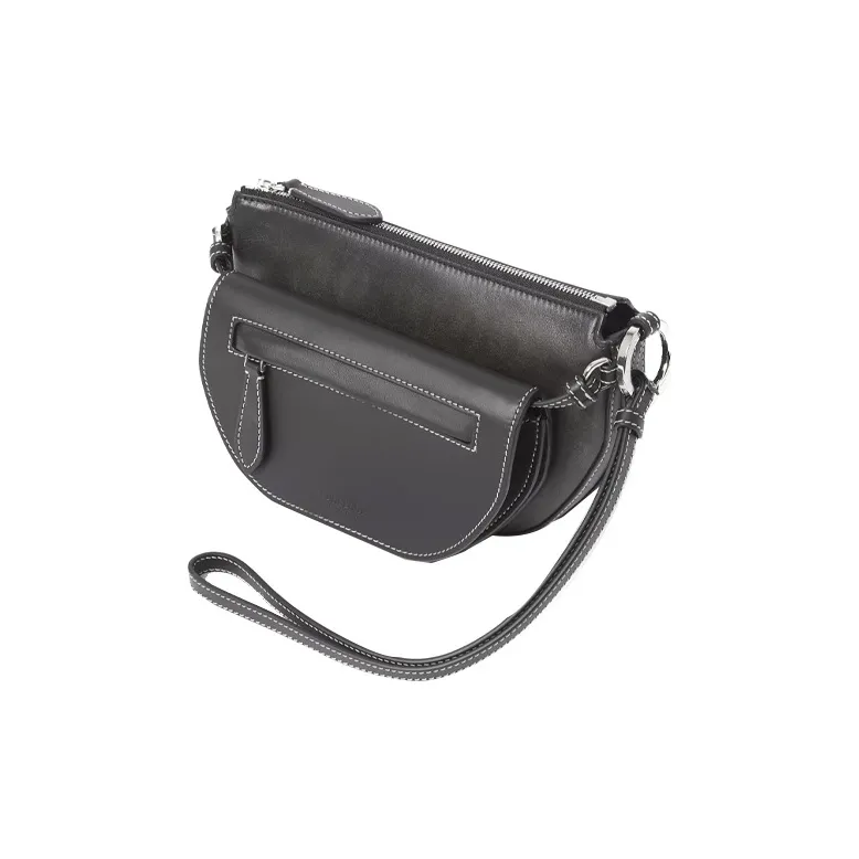 Burberry Olympia Leather Shoulder Bag Crescent Bag Handheld Handbag Shoulder Bag Crossbody Bag Mini Women's Black-2