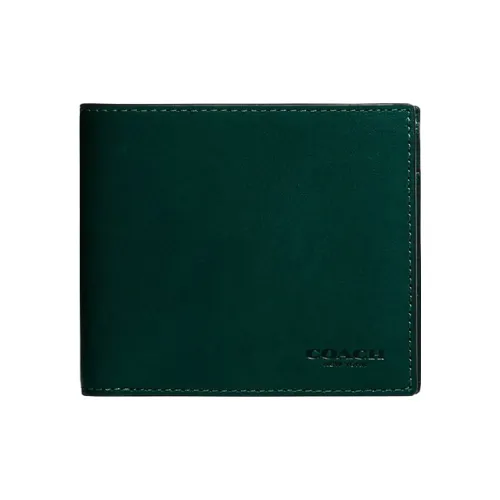 COACH Smooth Finish Leather Wallet Men's Green