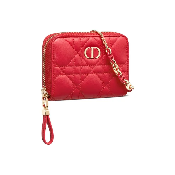 DIOR Sheepskin Clutch Mini Women's Red-1