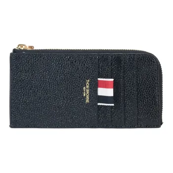 THOM BROWNE Pebbled Half Zipped Around Wallet