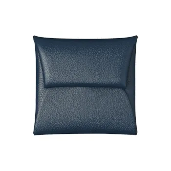 HERMES Bastia Epsom Calfskin Wallet Women's Malta Blue