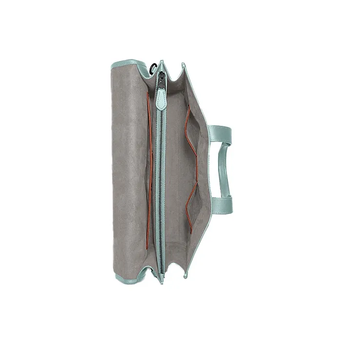 COACH Gotham Pebbled Leather Portable Crossbody Briefcase Laptop Bag Large Size Men's Metal Mint Green-2