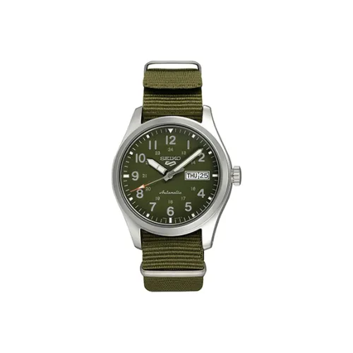 SEIKO Mechanical Movement Nylon Strap Watch Men's Watch Green Dial SRPG33K1