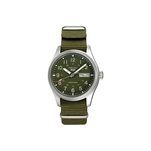 SEIKO Mechanical Movement Nylon Strap Watch Men's Watch Green Dial SRPG33K1-0