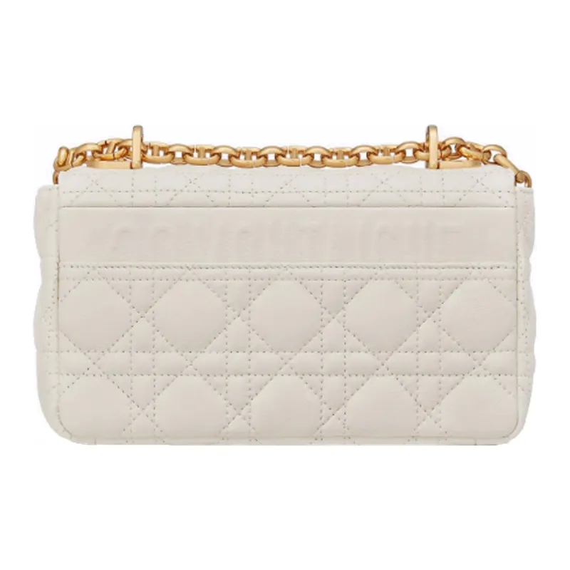 DIOR Caro Soft Calfskin Crossbody Bag, Shoulder Bag Women's White-3