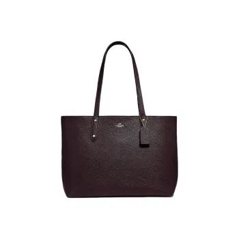 COACH Central Pebbled Leather Tote Bag Shopping Bag Handbag Shoulder Bag Women's Ox Blood Color