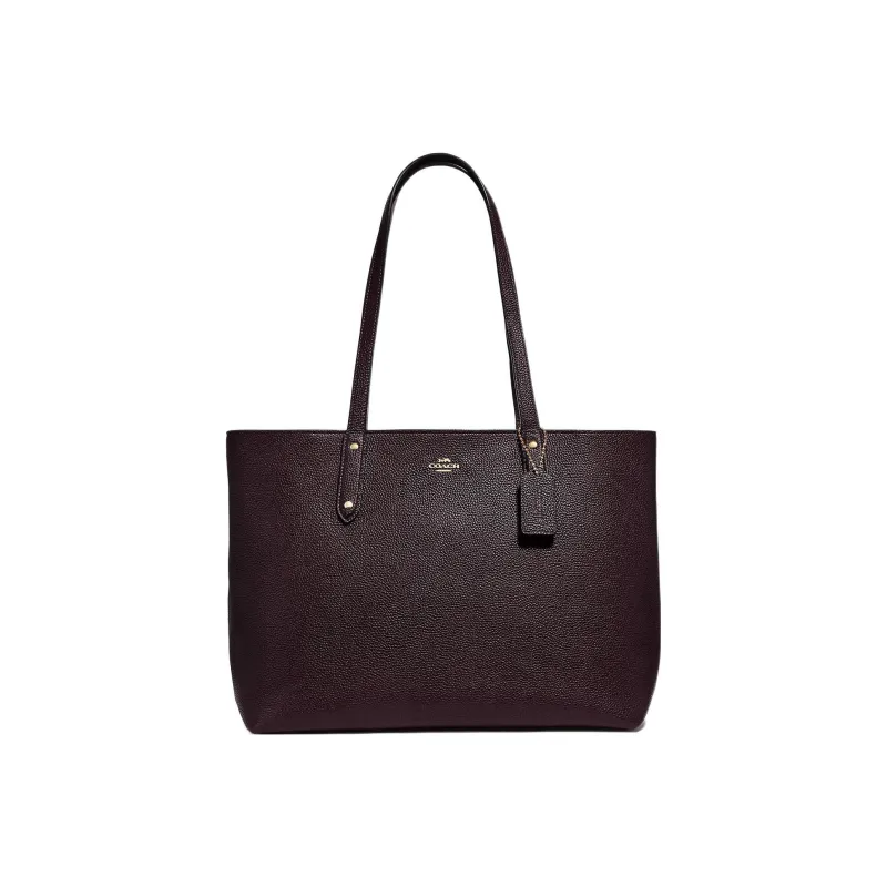 COACH Central Pebbled Leather Tote Bag Shopping Bag Handbag Shoulder Bag Women's Ox Blood Color-0