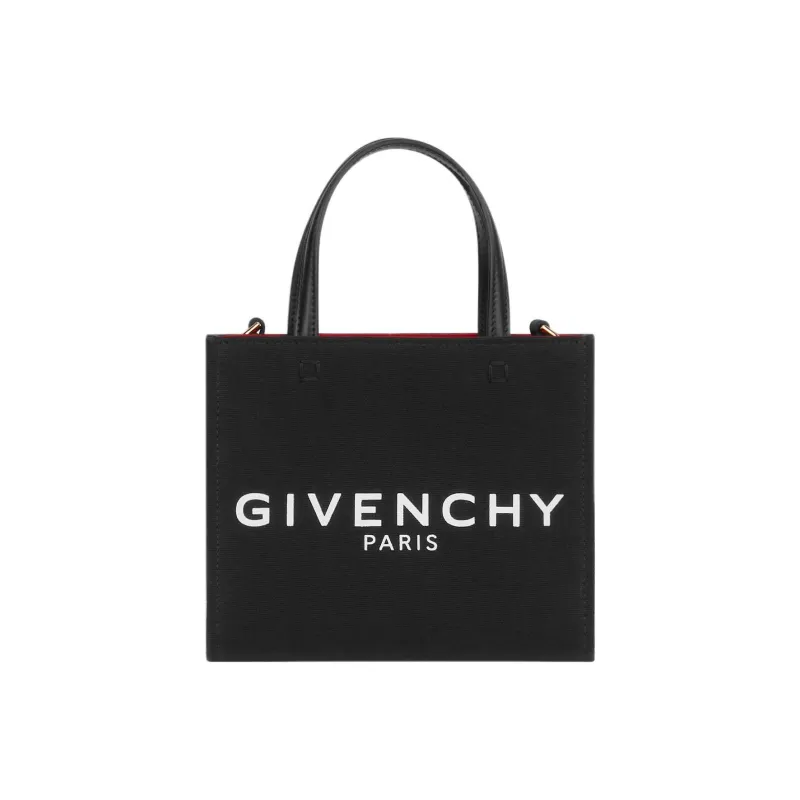 Givenchy Mini G Tote Shopping Bag In Canvas Black-0