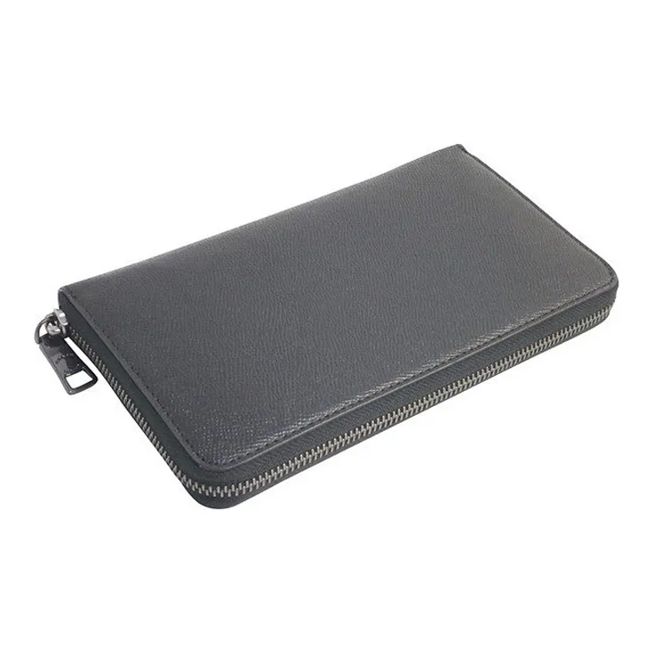 COACH Leather Wallet Clutch Tubas Men's Black-3