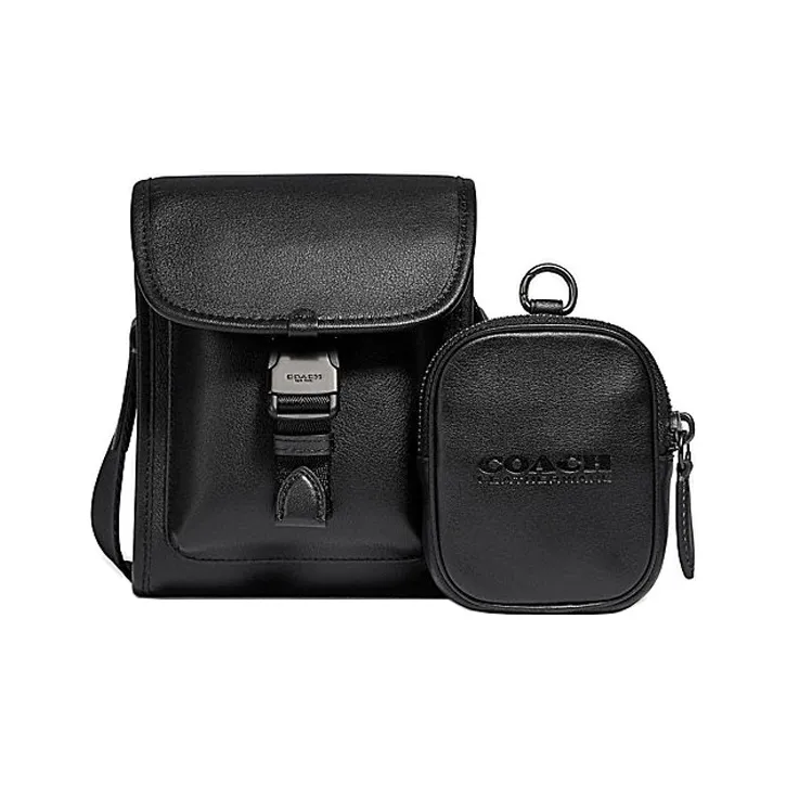 COACH Charter Cow Leather Crossbody Bag Regular Men's Black-0
