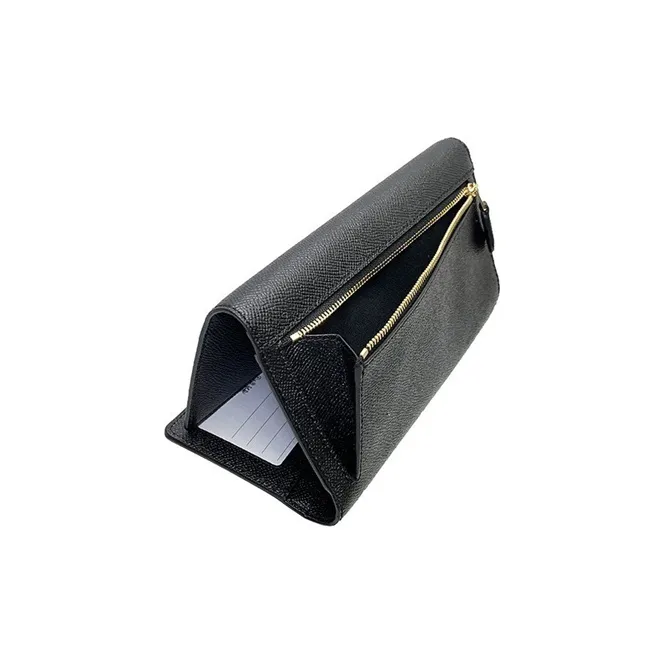 COACH Trifold Wallet Cow Leather Wallet Women's Black-1