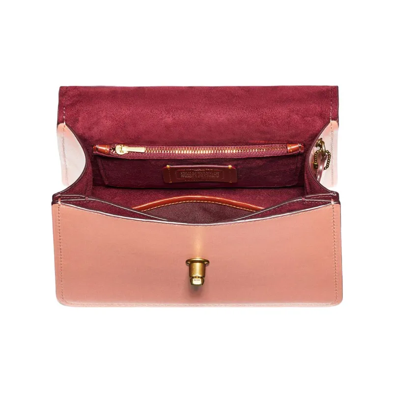 COACH Parker Calfskin Handbag Shoulder Bag Crossbody Bag Medium Size Women's Peach Pink-4