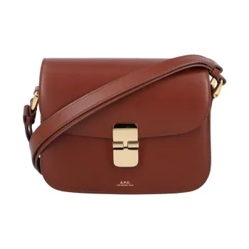 A.P.C Leather Shoulder Bag, Crossbody Bag, Handbag Women's Brown