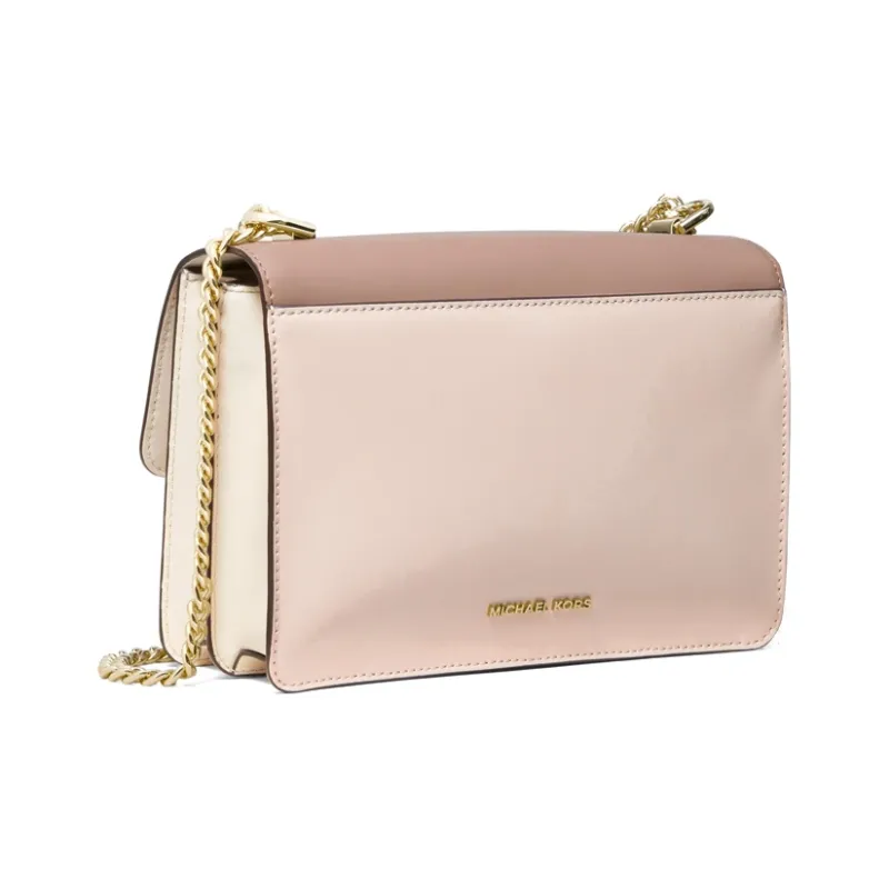 MICHAEL KORS Jade Cow Leather Shoulder Bag Crossbody Bag Large Size Women's Nude Pink-1