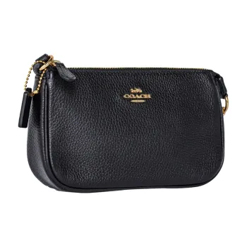 COACH Nolita Leather Mahjong Bag Shoulder Bag Wrist Bag Clutch Small Size Women's Black
