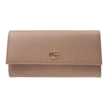 GUCCI Marmont Leather Wallet Regular Women's Nude Pink