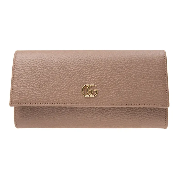 GUCCI Marmont Leather Wallet Regular Women's Nude Pink-0