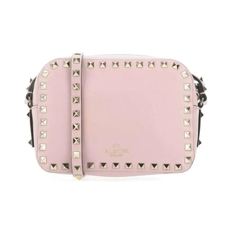 Valentino Cow Leather Shoulder Bag Women's Pink-2