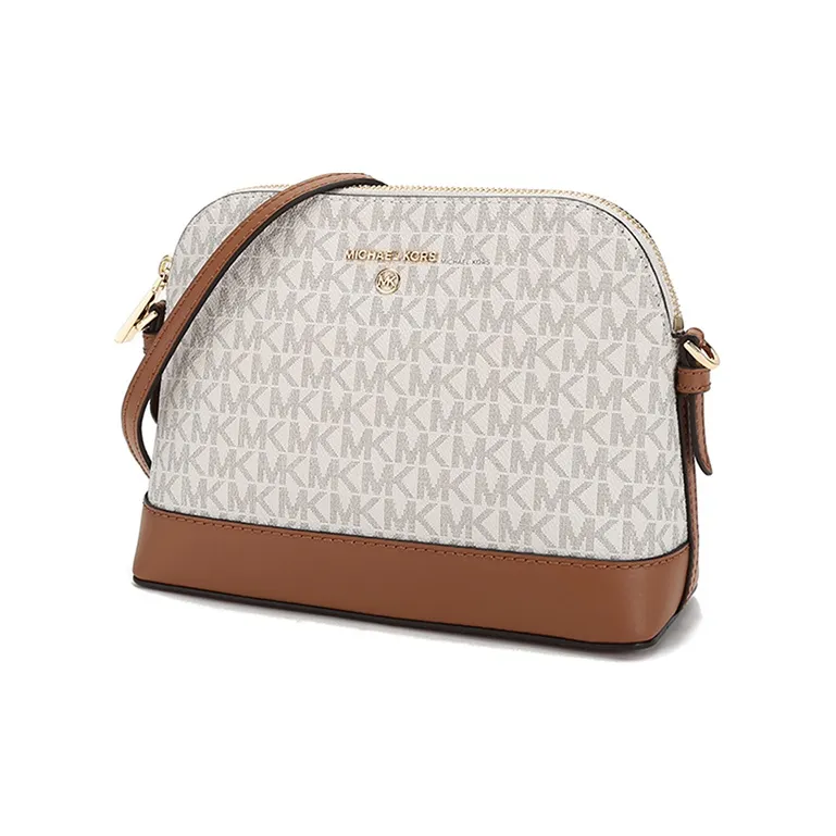 MICHAEL KORS Jet Set CharmJet Set Leather Dome Bag Crossbody Bag Large Size Women's Vanilla White-1