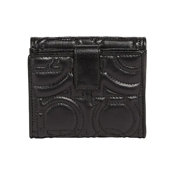 FERRAGAMO Cow Leather Wallet Small Size Women's Black-2