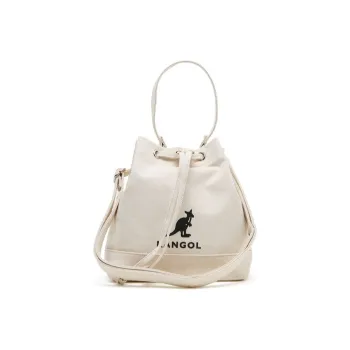KANGOL Cotton Bucket Bags Handbags Regular Unisex Ivory/Black