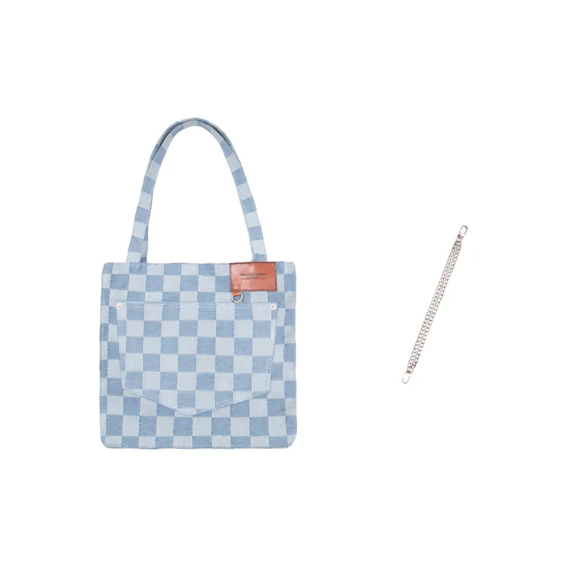 KILLWINNER Denim Tote Bag, Shopping Bag, Chain Bag, Shoulder Bag Unisex Light Blue-5