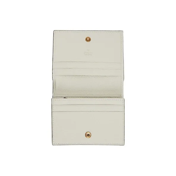 GUCCI Marmont Canvas With Leather Card Holder, Wallet Women's Khaki-2