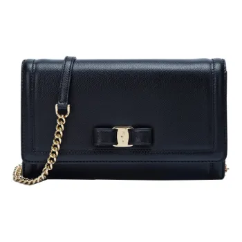 FERRAGAMO Vara Grain Cow Bowknot Bag Shoulder Bag Women's Black
