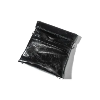 ROARINGWILD Leather Crossbody Bag, Shoulder Bag Unisex Black