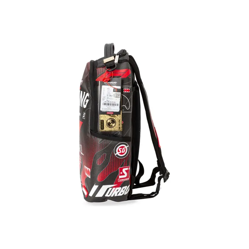 SPRAYGROUND F1 Formula One Collaboration Canvas Backpack Tubas Unisex Black Red Color Scheme-2