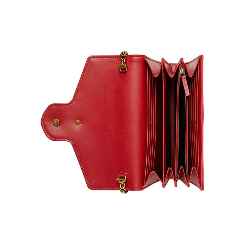 GUCCI Leather Envelope Bag Shoulder Bag Crossbody Bag Regular Women's Red-6