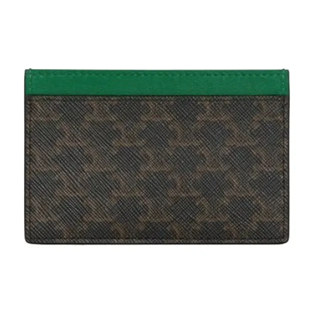 CELINE Triomphe Arc De Triomphe Canvas Card Holder Unisex Umber/Green-2