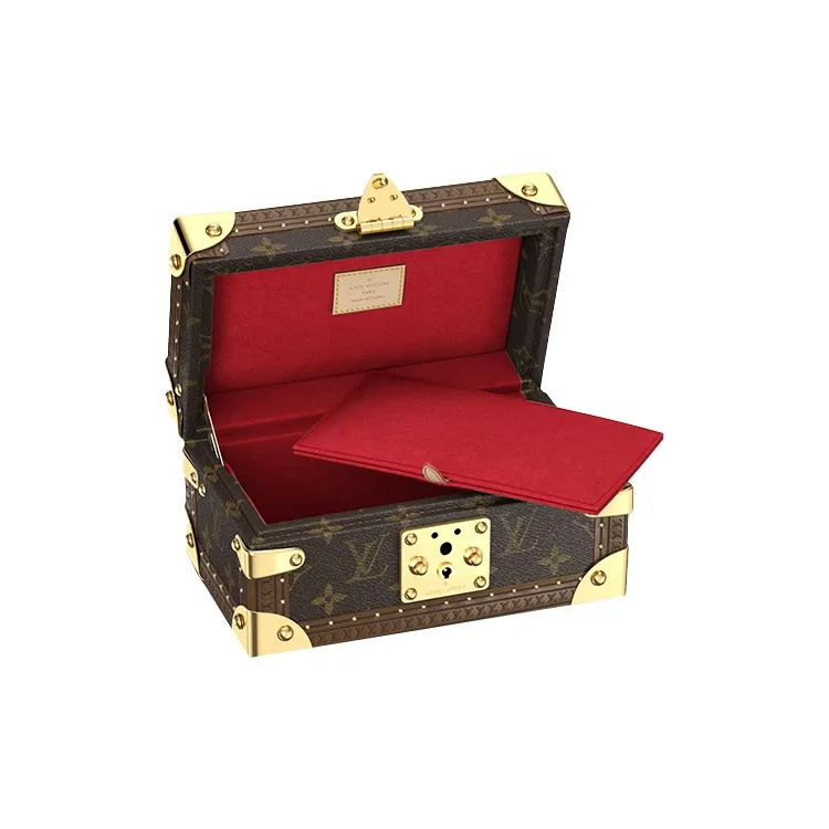 LOUIS VUITTON Coated Canvas Storage Box Hard Case Unisex Brown-2