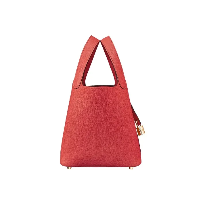 HERMES Picotin Lock Maurice Bullock Leather Basket Bag Handbag Bucket Bag Women's A5 Bougainvillea Dujuan Red-1