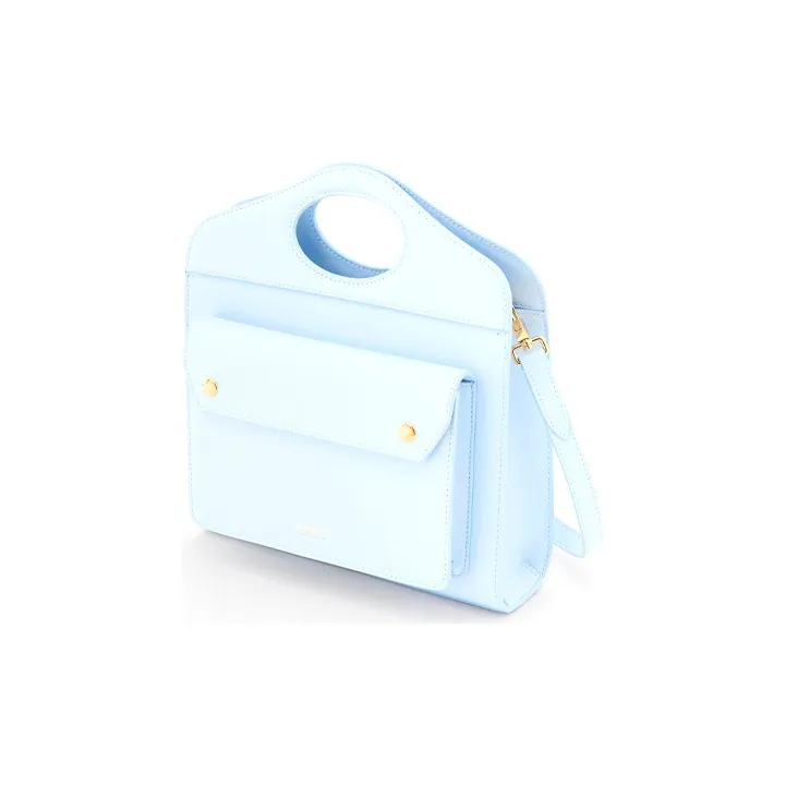 Burberry Pocket Bag Cow Leather Tote Bag Shopping Bag Shoulder Bag Crossbody Bag Handbags Mini Women's Blue-2